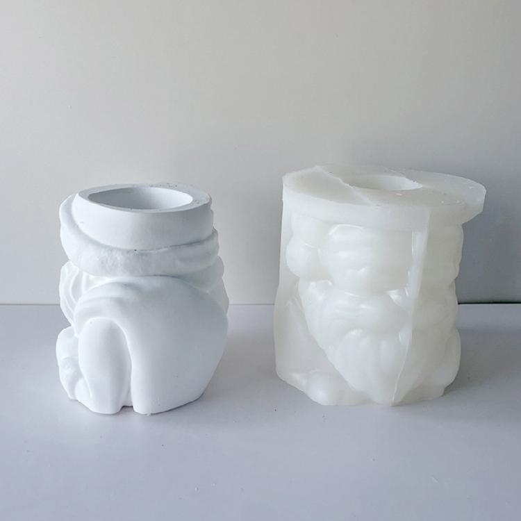 Geometric Santa Claus Gypsum Silicone Molds for Making Succulent Flower Pot