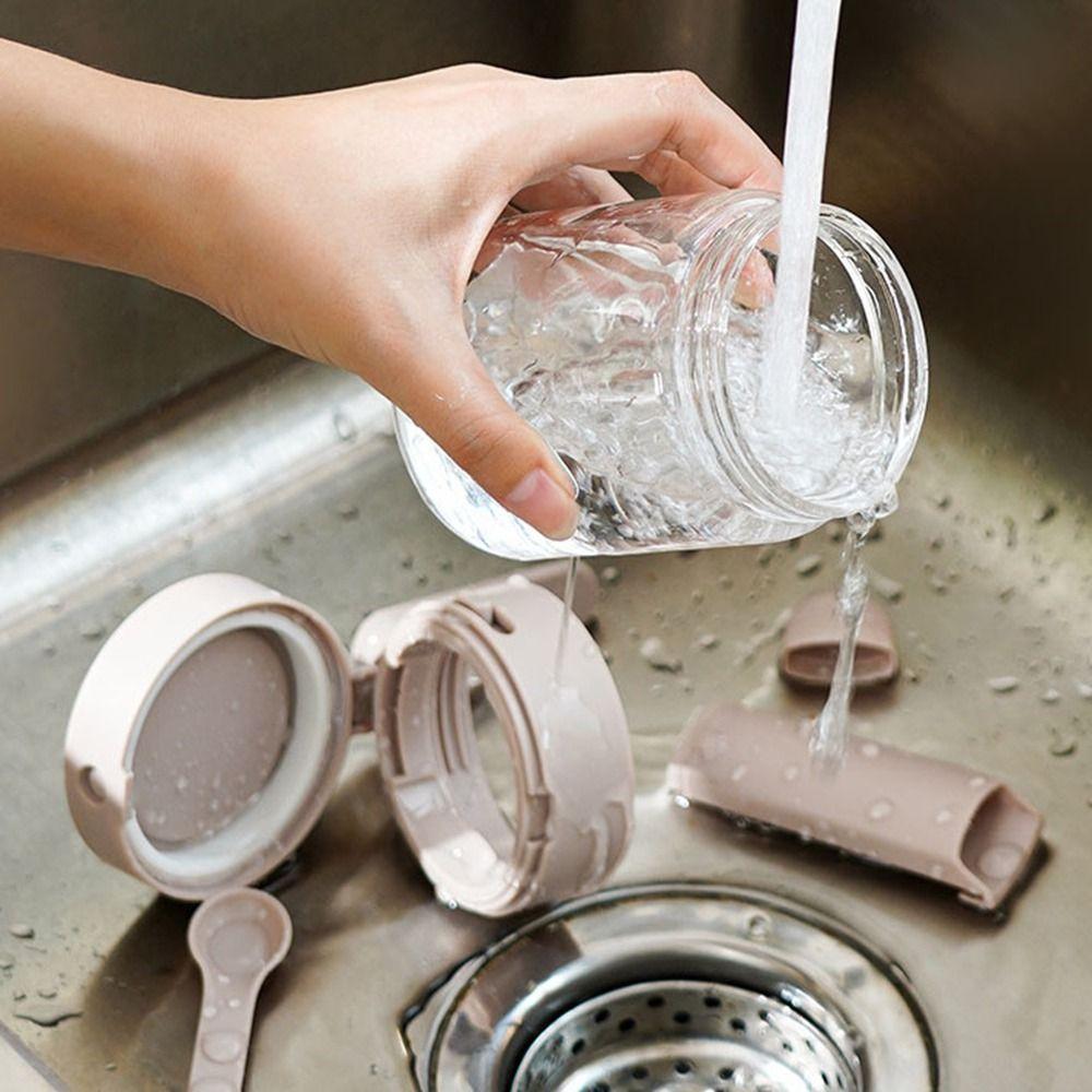 Sealed 2 In 1 Salt Container Dustproof Spice Sorting Bottle Glass Seasoning Box  Countertop