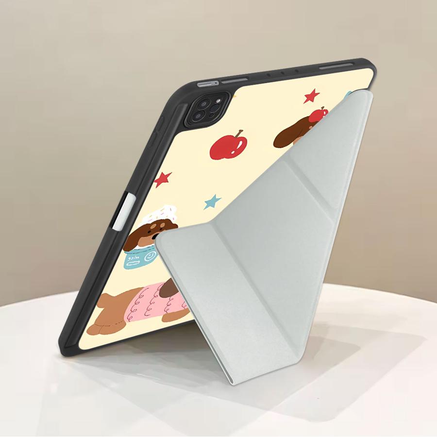 Cute Dog Holder Cover Tablet Case For iPad Pro 11th 10th 9th 8th 7th 12.9inch Air 4 5 M3 M2 1 2 M4 11inch Mini 6 7 Pro 2025