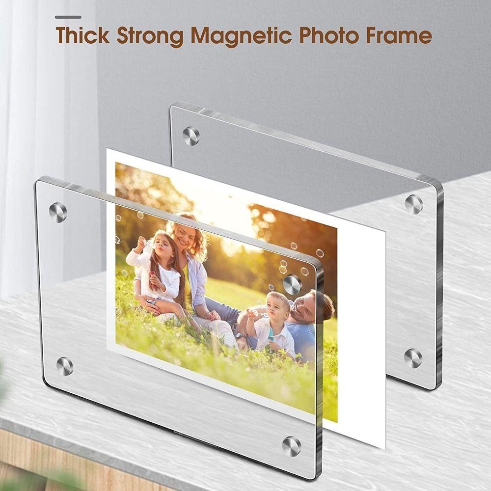 5pcs Transparent Fridge Magnetic Photo Frame Acrylic Refrigerator Magnet Picture Frame  Home Decor