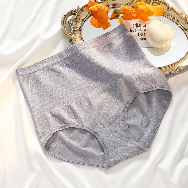 Big Size Female Spring and Autumn Color Cotton Loose High Waist Triangle Briefs