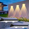 PluieSoleil Solar Garden Lights, 2-Pack, Waterproof, 3 Color Modes, Easy Installation, Automatic Lighting, for Stairs, Courtyard, Garden, Entrance,