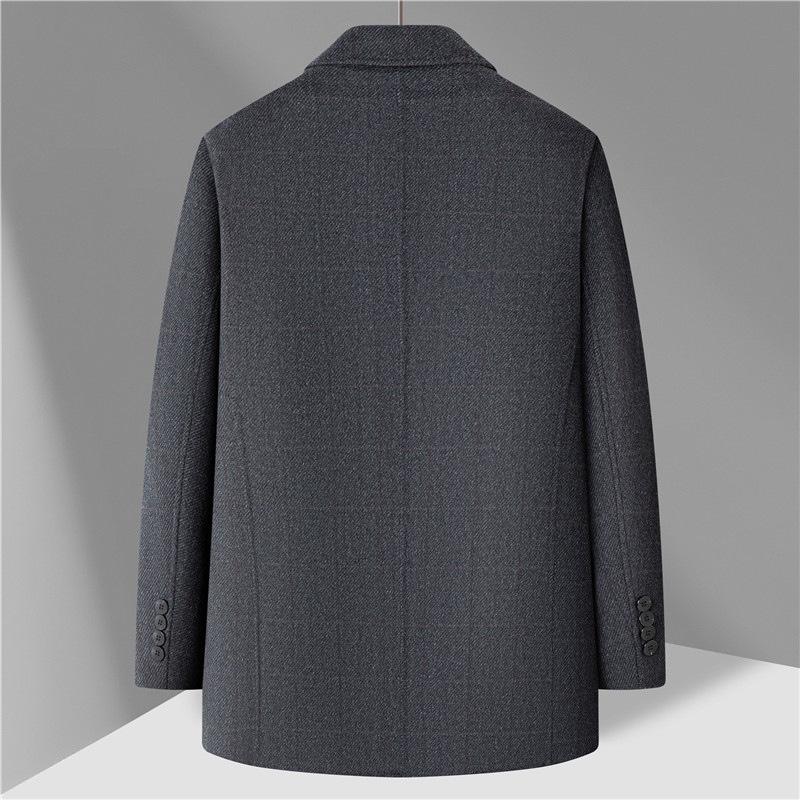 2025 Winter High-End Men's Wool Coat with Detachable Down Liner - Double-Sided Casual Jacket for Middle-Aged and Elderly