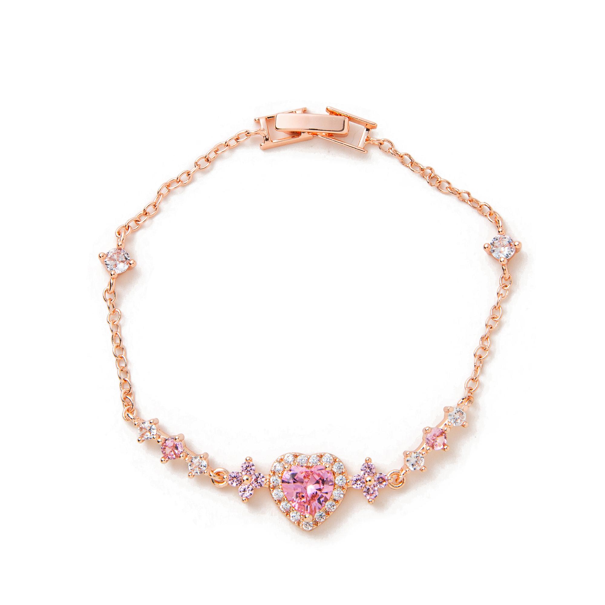 

Браслет с бабочками и сердцами, инкрустированный бриллиантами, в стиле Ins, модное ювелирное изделие с золотым покрытием для женщин 18cm