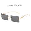 Fashion Square Rimless Women Sunglasses Mirror Classic Vintage Metal Frame Eyewear Men Female Luxury Sun Glasses Uv400