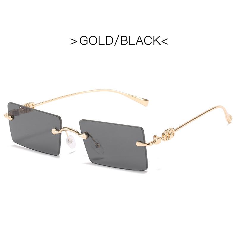 Fashion Square Rimless Women Sunglasses Mirror Classic Vintage Metal Frame Eyewear Men Female Luxury Sun Glasses Uv400