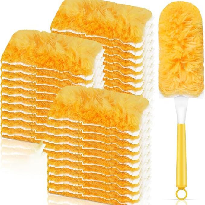 360° Double-Sided Electrostatic Duster with Replaceable Fiber Head for Gap Cleaning and Dust Adsorption