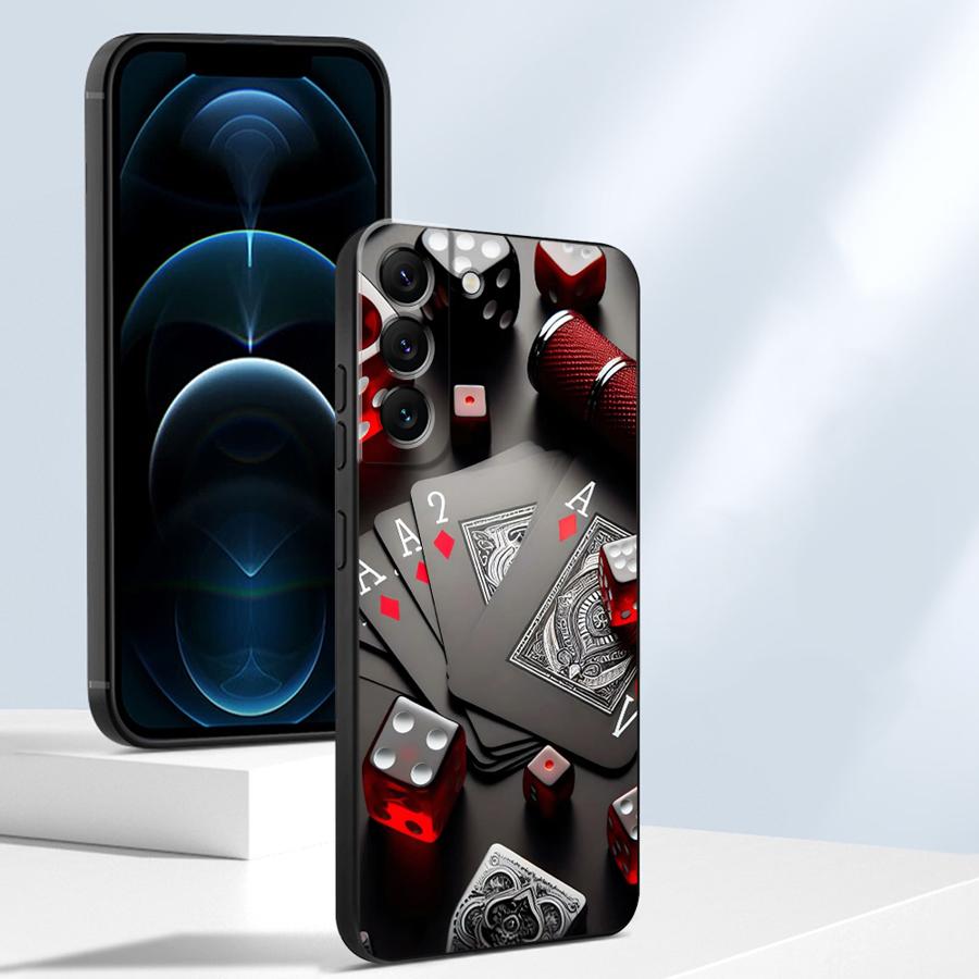 Poker Cards And Dice Phone Case for Samsung Galaxy A20s A50s A70s A03s A04s A04e A05s A12 A13 A14 A15 A16 Soft case