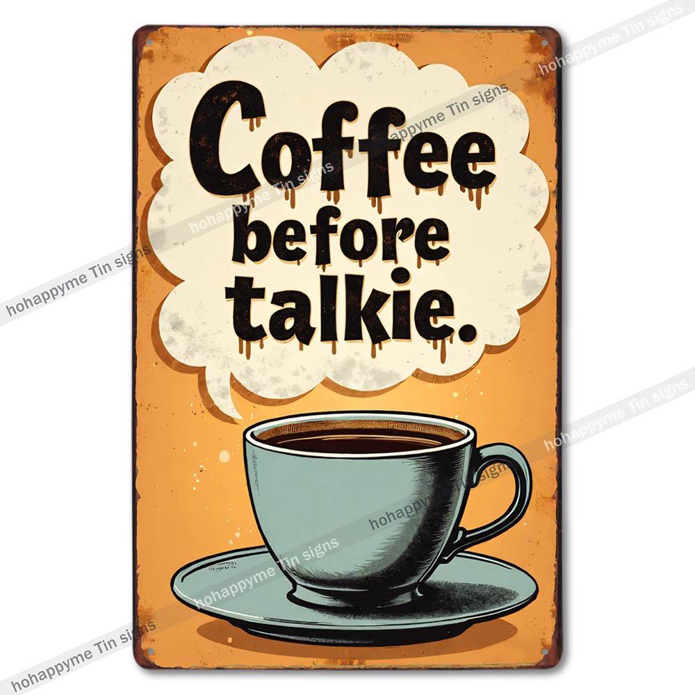 Vintage Coffee Metal Tin Sign Cafe Wall Art Decor Living Room Home Pubs Bar Decoration