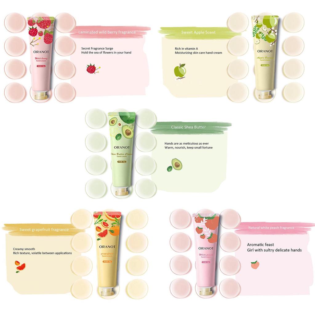 RUSTOO Handcreme-Set – 10 Stück, Je 30 G, Mit Frucht- Und Pflanzenextrakten, Für Trockene Hände
