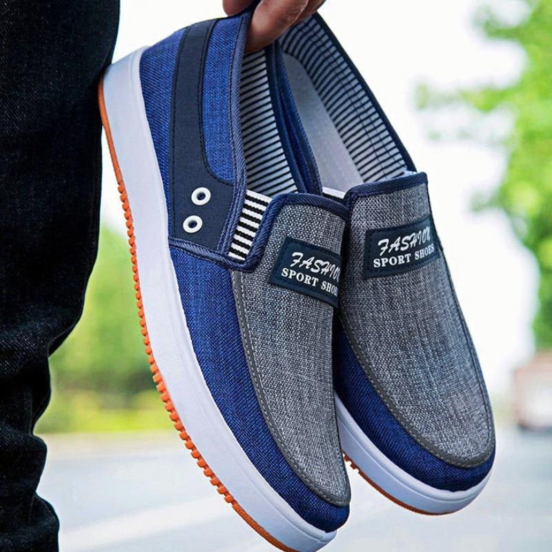 

beef tendon sole spring and summer cloth shoes soft sole comfortable men s canvas shoes flat sole casual non-slip low-top versatile board shoes 44