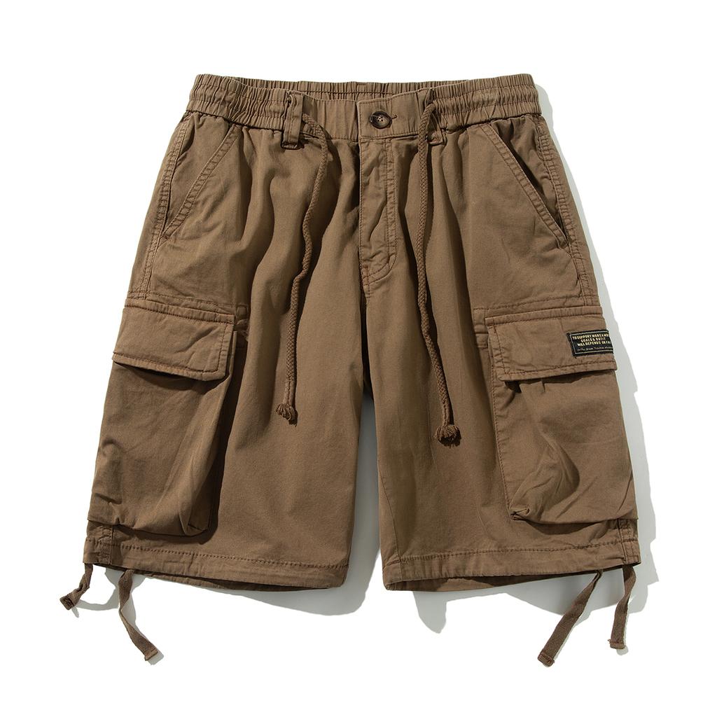 Pantaloncini da Lavoro Uomo Estivi Casual Pantaloni a Cinque Quarti Cotone Puro Larghi Multitasche Pantaloni Versatili