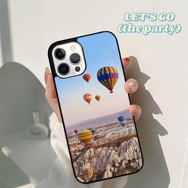 Herbst Heißluftballon Reise Berg Handyhülle Cover für iPhone 17 Air 16 16e 15 12 11 13 14 Pro Max Plus Coque