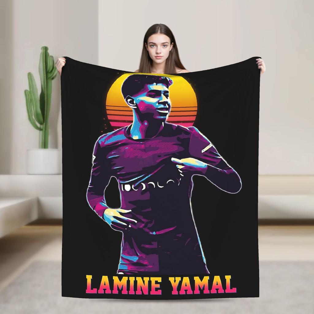 Lamine Y-Yamal Decken Camping Flanell Überwurfdecke Für Heimdeko Weiches Design Qualitäts Tagesdecke Geschenkidee