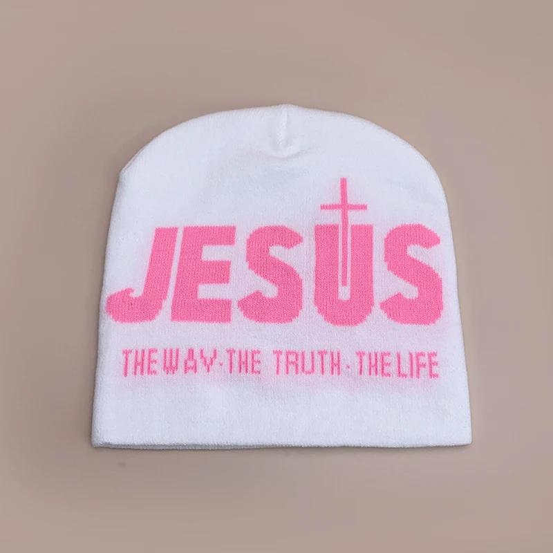 Y2K Letter Cross Street Wool Knitted Hats Autumn And Winter Hip Hop Warm Personal Comfortable Versatile Fashion Jacquard Weave