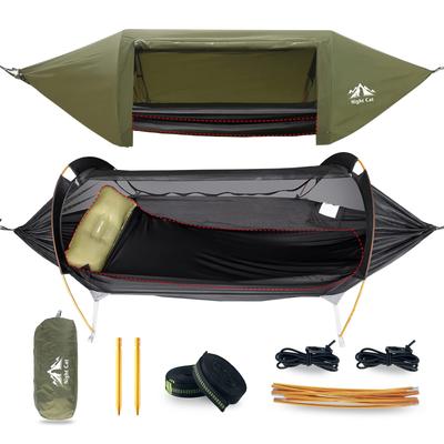Tenda Amaca Impermeabile Night Cat con Zanzariera e Sovratelo per Facile Resistenza all'Acqua e agli Insetti Per 1 o 2 Capacità di Carico Campeggio Ricreativo,