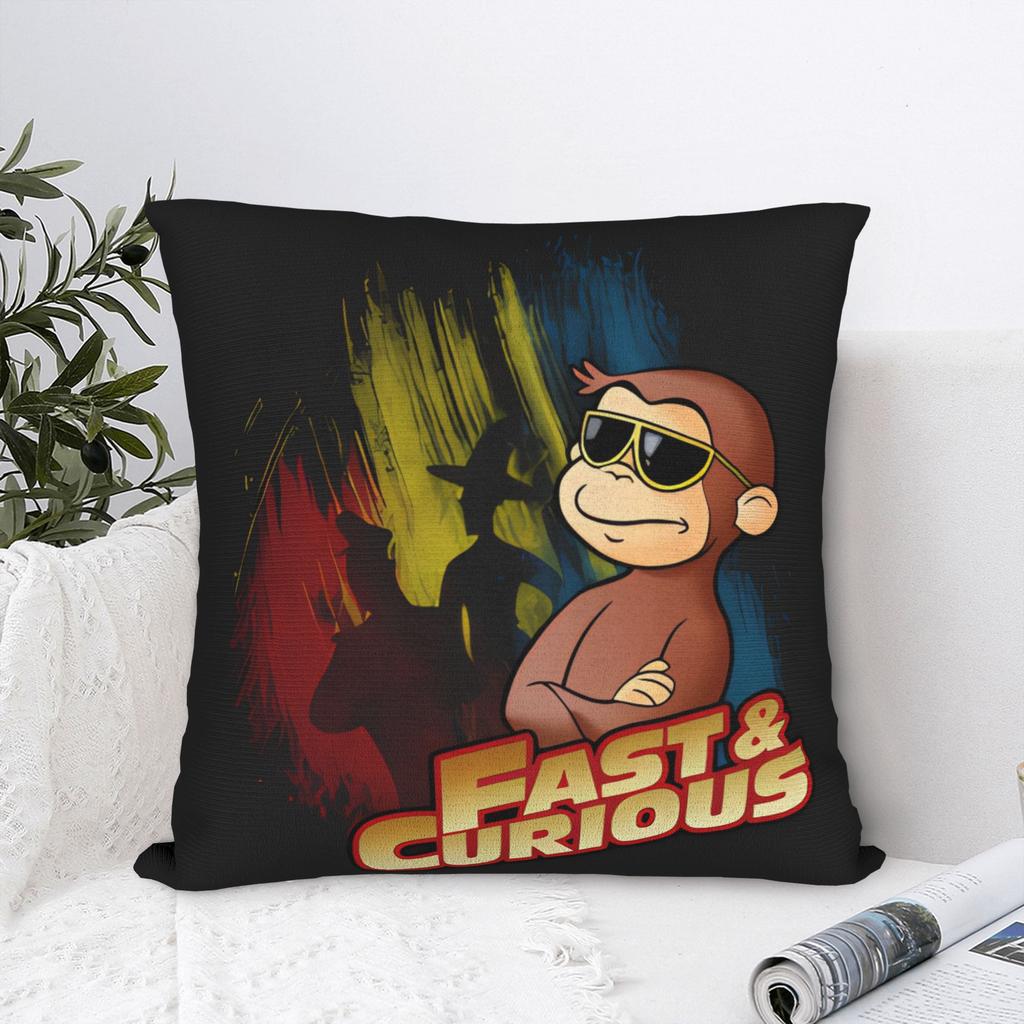 Cartoon Monkey CCuriouss Georges Pillow Case Graphic Pillow Cover For Chair Sofa Home Decor Funny Cushion Cover