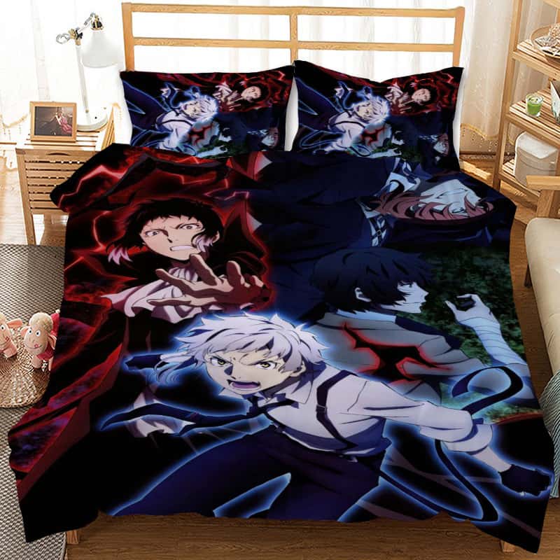 3D Tecknad Påslakan Set Bungo Stray Dogs  Tales of the Lost Sängkläder Set Påslakan Kuddfodral För Hemtextilier