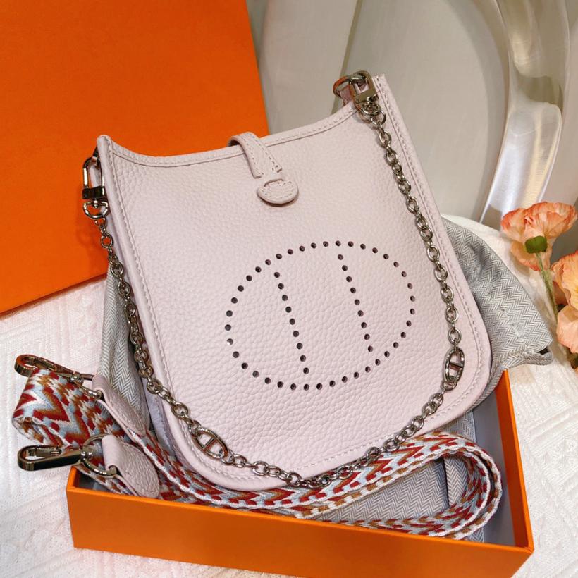 First Layer Cowhide Evelyn Bag Genuine Leather Women's Bag Lychee Patterned Bucket Bag Mini Casual Shoulder Crossbody Bag