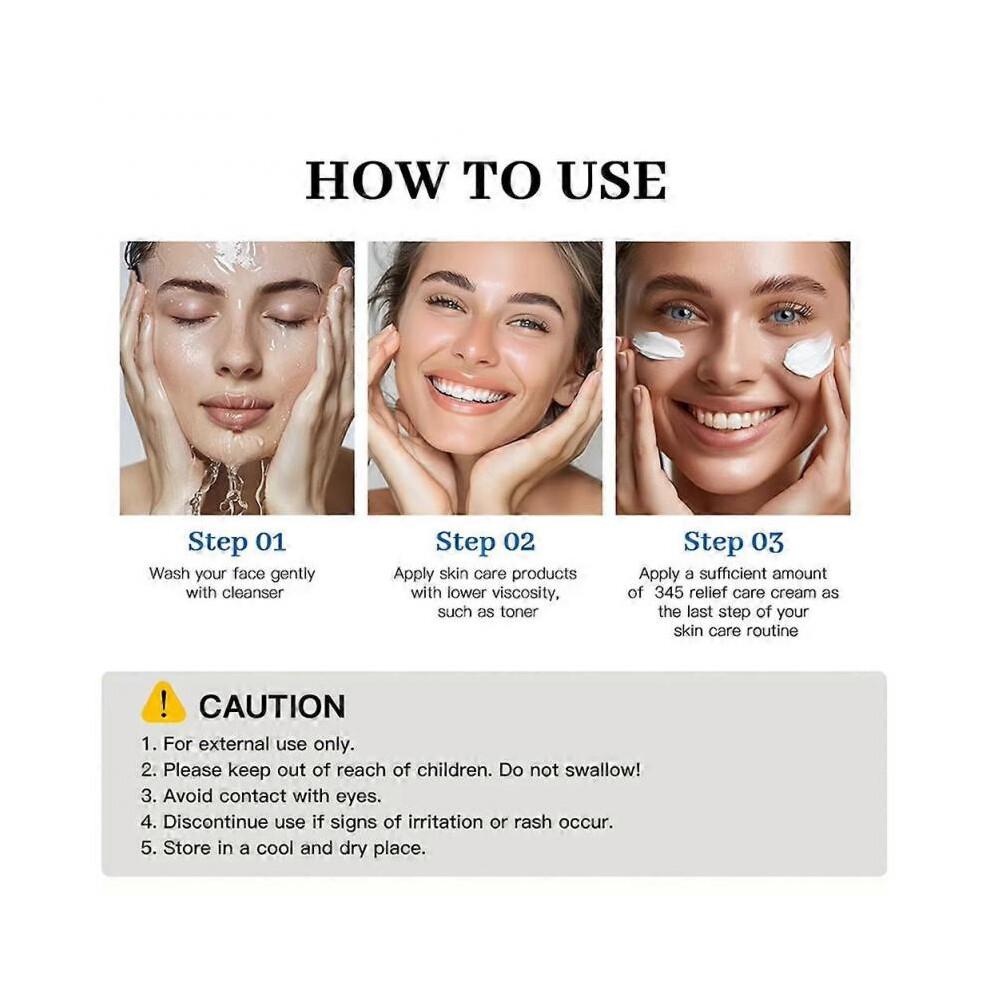 345 Crème Apaisante Hydratant Quotidien pour Peau Sensible à Tendance Acnéique Hydratation Profonde Apaisement des Imperfections Soin Anti-Âge