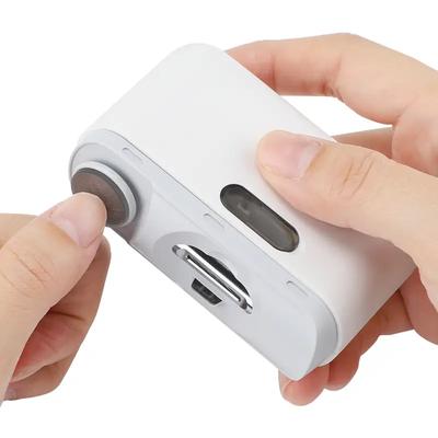 2 In 1 Electric Automatic Nail Clipper Polishing Fingernail Trimmer Manicure - Rechargeable Battery Operated - Stainless Steel Blades