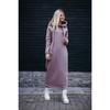 Autumn and Winter New Loose Large Knitted Hooded Long Dress with Velvet Hoodie, Casual Fashion Dress, Splicing Warm Skirt