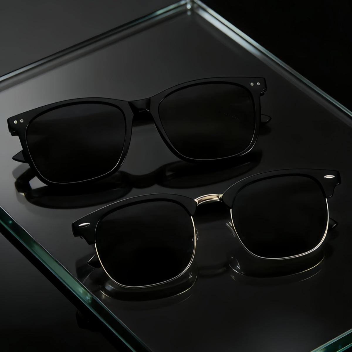 

2pcs Fashion Sunglasses Glasses European and American Retro Unisex Classic Y2K Trendy Versatile Sunscreen Lightweight Frame Sung