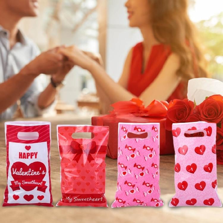 Valentine's Day Treat Bags Storage Organizers for Parties and Celebrations-50pcs