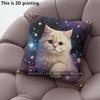 Galaxie Sternennacht Niedliche Katze Kissenbezüge Muster Kissenbezug Geeignet für Sofa Schlafzimmer Auto Kissenbezug