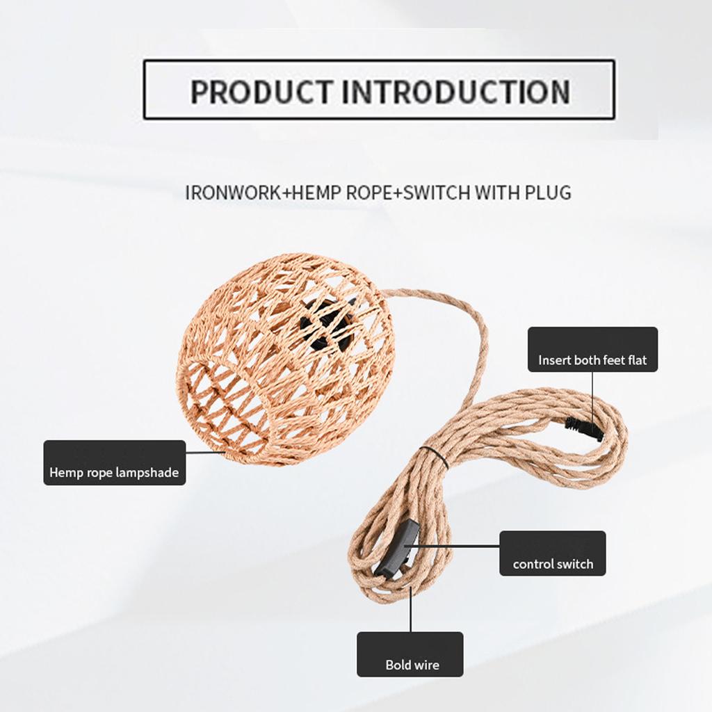 Hanging Lamps, Rattan Chandeliers (excluding Bulbs), 15-foot Plug Power Cord, Wall-mounted Chandeliers, Suitable For Bedrooms And Living Rooms