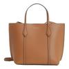 Perry Logo Adjustable Detachable Shoulder Strap Magnetic Buckle Leather Tote Bag Small Women Tote Bags Brown 177252-200