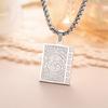  Islam Allah Symbol Necklace Stainless Steel Double Sided Amulet Allah Blessing Pendant for Women Men Party Jewelry Gifts