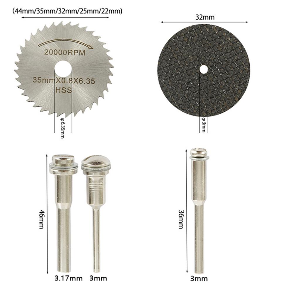 60pcs Cutting Wheel Set for Rotary Tool Including 545 Diamond Cutting Wheels HSS Circular Saw Blades Resin Cutting Disc Mandrels