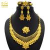 24K Gold Plated Arab Women's Bridal Necklace Earrings Ring Bracelet Indian Women's Jewelry Set 2026