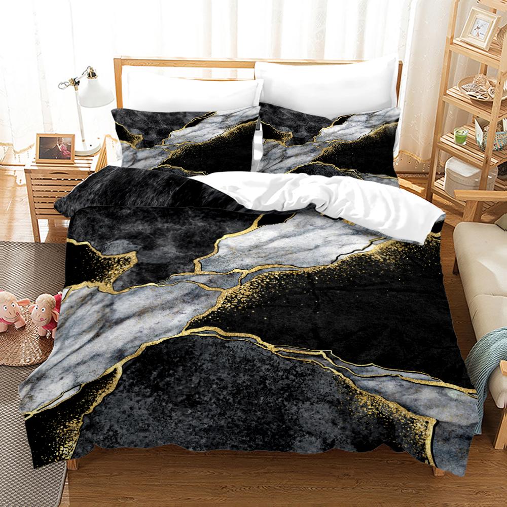 Luxury Queen Bedding Set Colors Marble King Size Soft Skin Friendly Duvet Cover Set With Pillowcase Suitable For All Age Groups