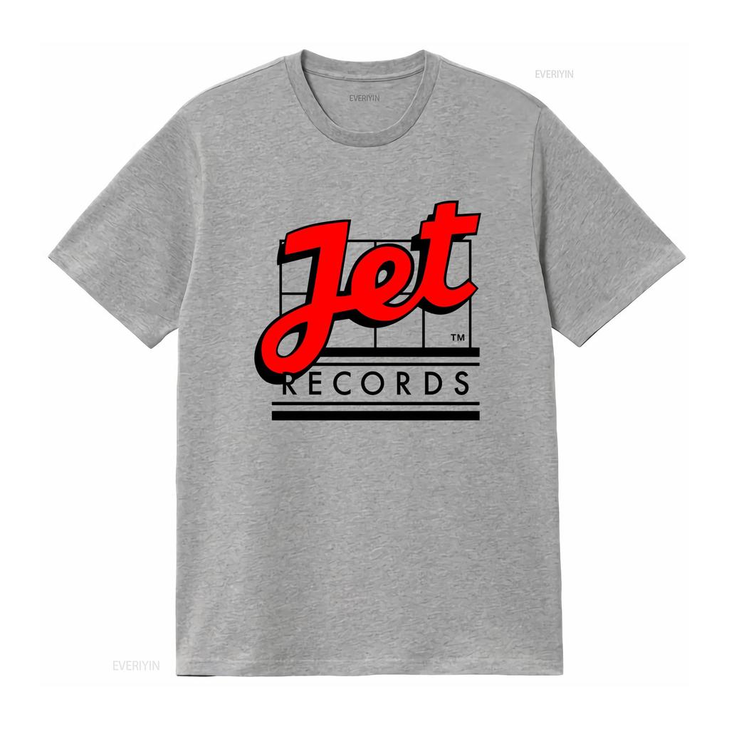 Jet Records Logo T-shirt 100% voorgekrompen Katoen Retro Failliet Platenlabel Ontwerp vintage Gewassen Comfortabel Rekbaar homme