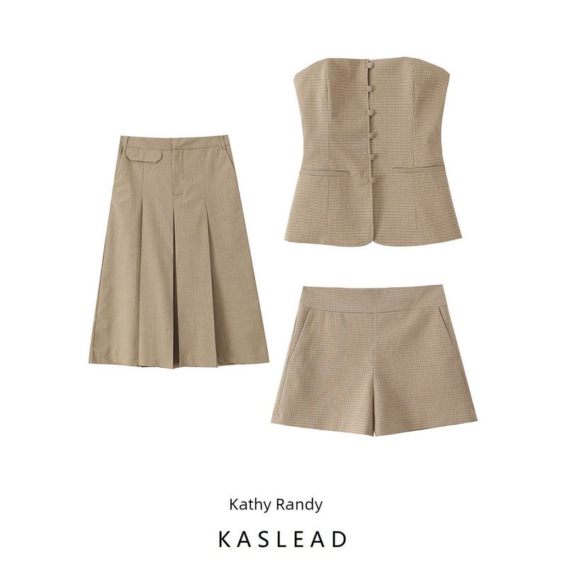 Kaslead New Arrival Women's Clothing Fashion Style Fashion Gingham Three-Piece Suit 3067002 410 3152401