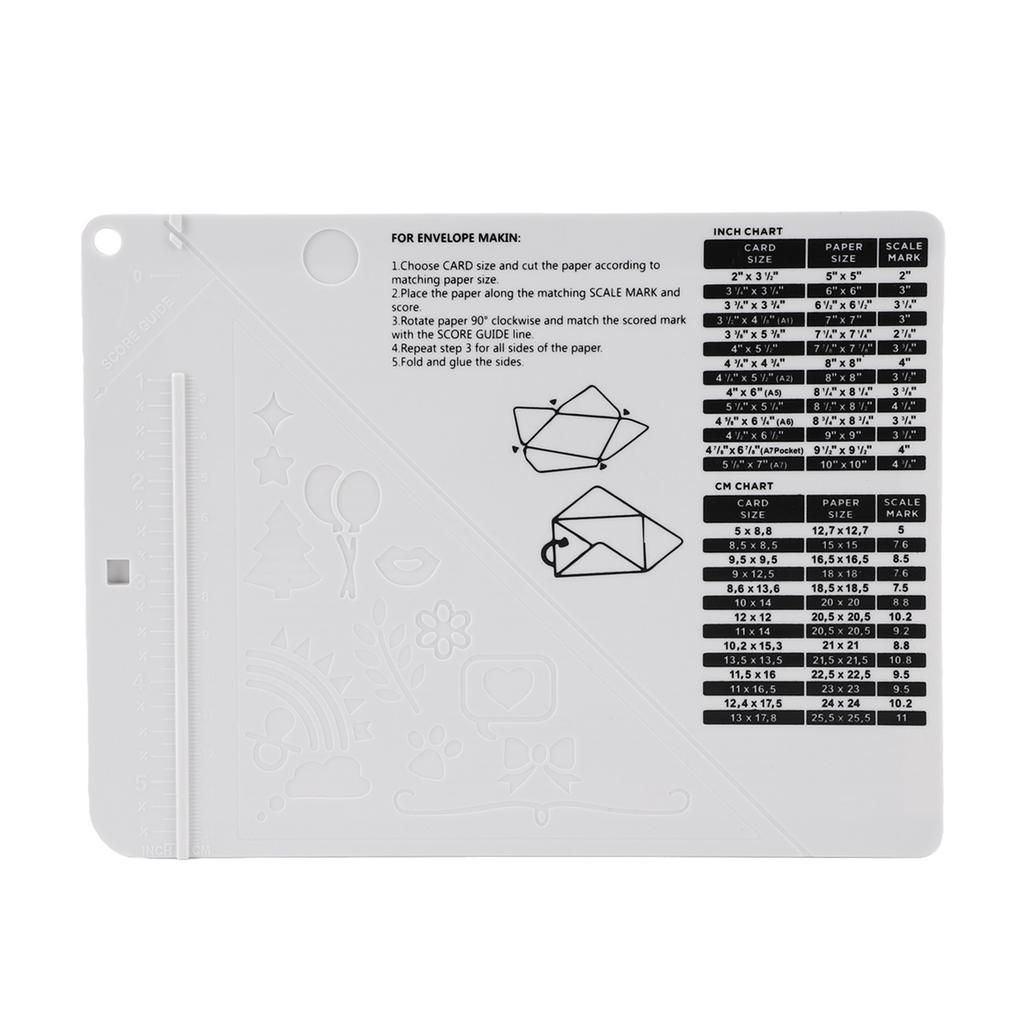Paper Scoring Board Multi Purpose Creasing Board for Book Cover Envelope Scrapbooking Card Making White