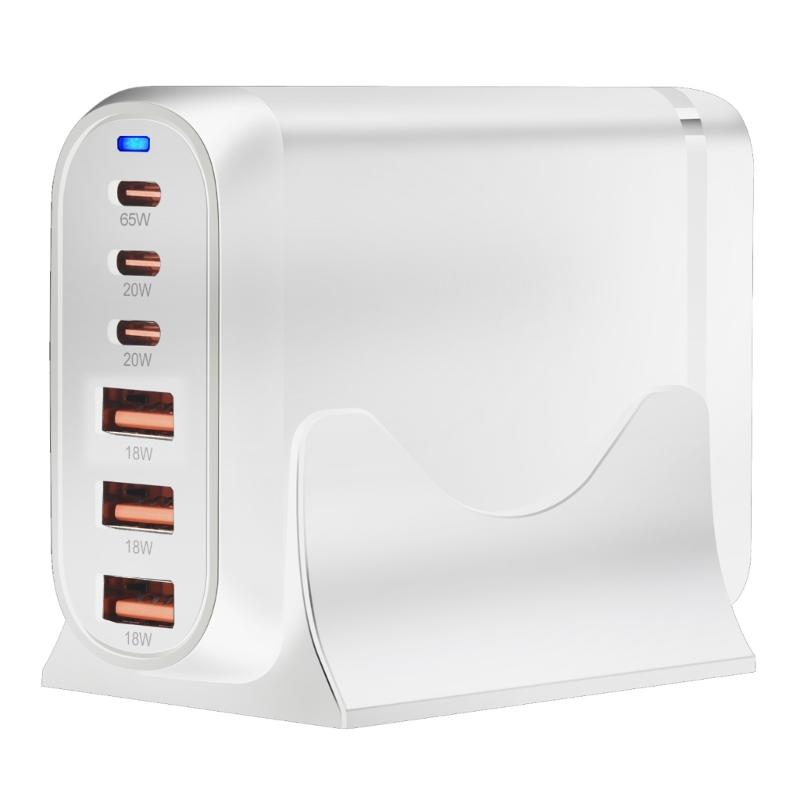 Multiple Port 3xUSB+3xType C Charging Station with 120W Output for Public Space and Travel Use