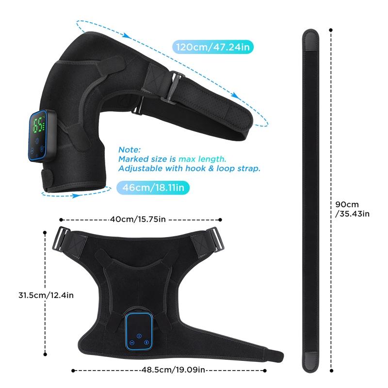 Portable Electric Shoulder Massager with Vibration and Graphene Heating Wireless APP Control Hot Compress Therapy Pad Removable Design