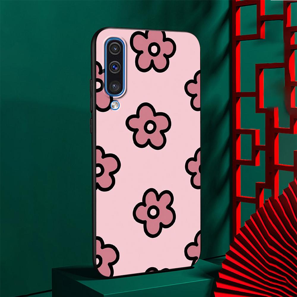 

Чехол с девчачьими цветами для Samsung Galaxy A50 A10 A70 A30 A20s A20e A40 A10s A10e A90 5G A30s A60 A20, черный силиконовый чехол для телефона Samsung A01