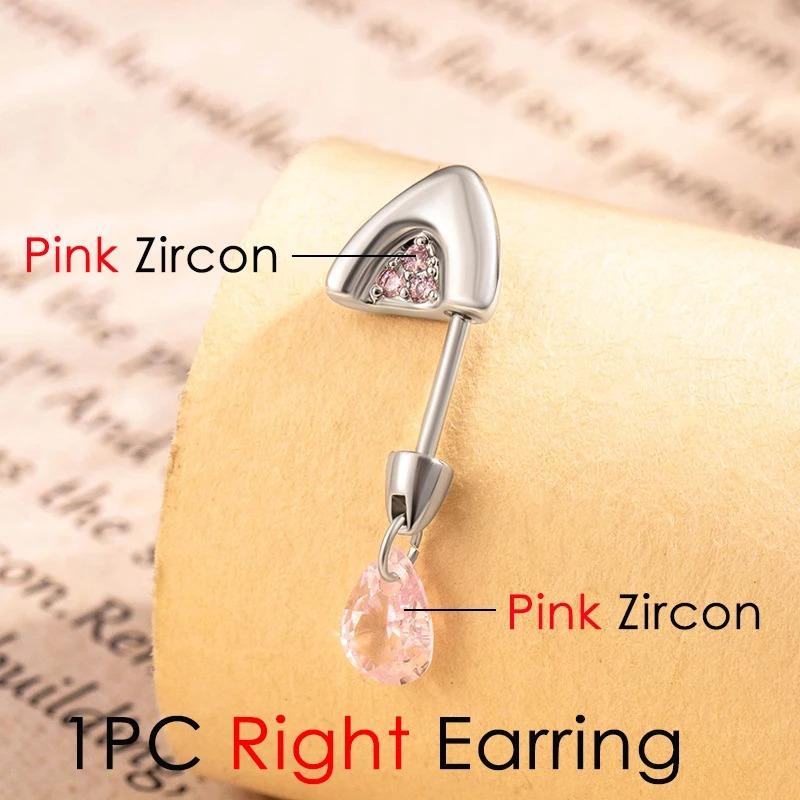2025 Trendiger schwebender Helix-Ohrring in Katzenohrform Titanstahl Wassertropfen Zirkon Tragus-Stecker Körper Knorpel Zirkon