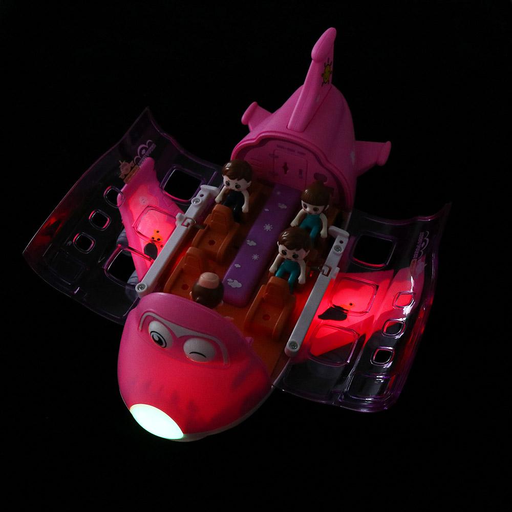 Blue/Pink LED Lights Music Airplane Toys Electric Toy Aircraft Toy Cute LED Plane Model Kids