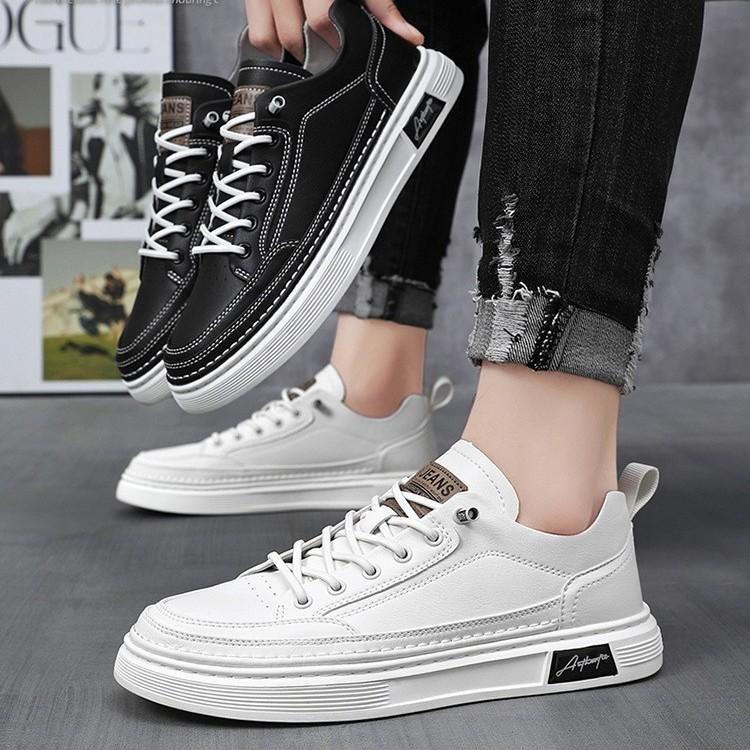 Neue koreanische Version lässige Board-Schuhe Herrenschuhe Lederoberfläche Plateau Mode trendige Schuhe Student weiße Schuhe vier Jahreszeiten Sportschuhe