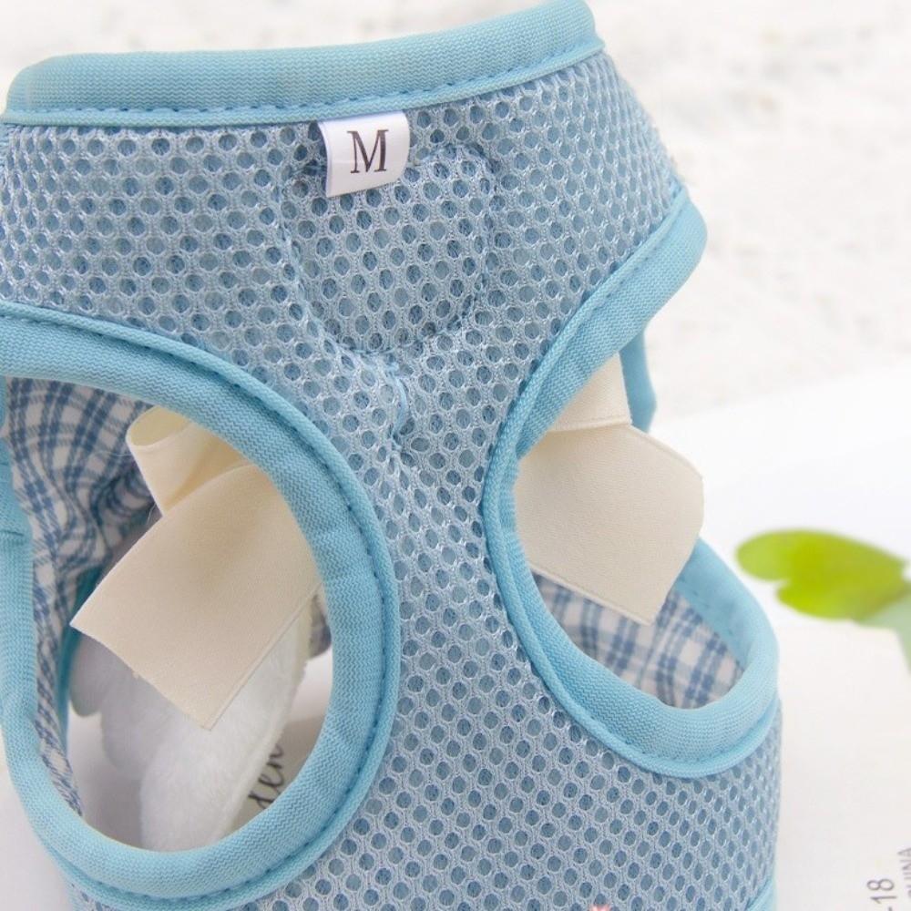Cute Adjustable Cat Dog Harness Set Breathable Comfortable Cat Rope Vest Escape Proof with Leash Dog Traction Rope Walking