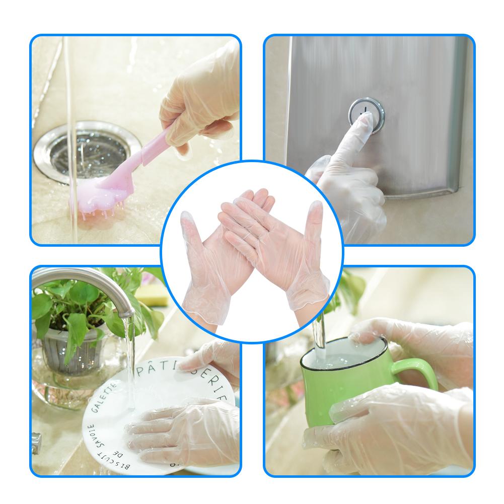 100pcs   Box Disposable Gloves PVC Protective Gloves for Workplace Outdoor