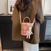 New Bucket Bag Shoulder Bag with Rabbit Pendant for Women