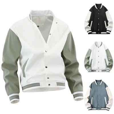 Pánský velký baseballový dres Hladká deska V-neck bunda Jarní letní kabát
