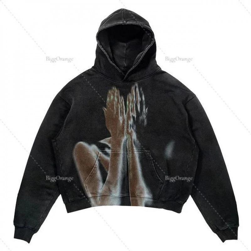 Street Trendy Brand Skull Pullover Sweater Digital Printing Casual Loose Hooded Sweater