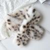 Cozy Skin Friendly Spotted Bucket Cap Thick Warm Plush Neck Warmer Leopard Scarf  Outdoor Travel
